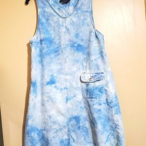 Woman's vintage white wash denim dress